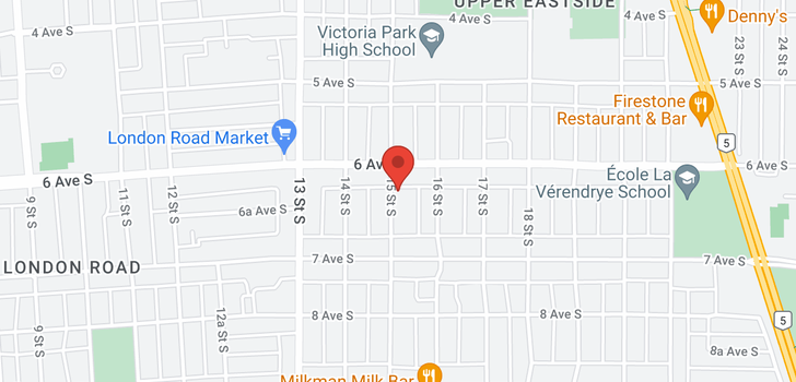 map of 611 15 Street S